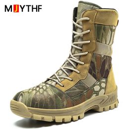 Male Outdoor Desert Boots Mens Special Forces Tactical Boots Camouflage Military Boots Non-slip Hiking Men Walking Shoes