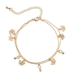 Women's Shoes Hand-Decorated Double Butterfly Anklet Fashion Alloy Jewellery For Women Foot Bracelet