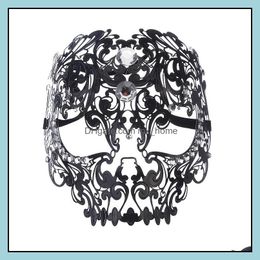 Festive Supplies Home & Gardenmetal Masks Elegant Metal Laser Cut Venetian Halloween Ball Masquerade Mask For Party Cosplay Decortion Drop D