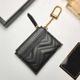 Designer Card Holder Zig Zag Women Cards Holders High Quality PU Leather Mini Wallet Coin Purse Fashion Key Chain Bag Letter Small Pocket
