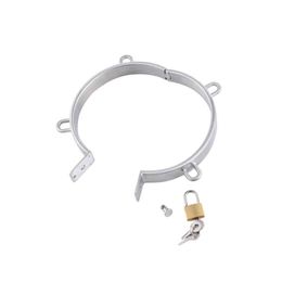 NXY Adult toys BDSM Stainless Steel Lockable Neck Collar Metal Cuff Accessories With Lock Restraint Bondage Couple Adult Game Sex Toys 1130