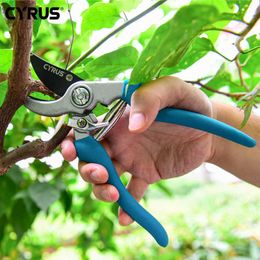 Shears Pruner Carbon Steel Cutter Secateurs Pruning Scissors Bypass Sharpener Clippers For Garden Tool Snip Floral Bonsai flower 210719