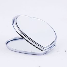 new DIY Make Up Mirror Iron 2 Face Sublimation Blank Plated Aluminium Sheet Girl Gift Cosmetic Compact Mirrors Portable DecorationEWB5942