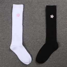 Clothing Sets Stockings Cotton Girls Pure Cherry Blossoms Printing Embroidery Long Knee High JK Uniforms Socks Sports For GirlsClothing