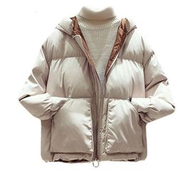 Women Warm Parkas Autumn Winter Thick Hooded Zipper Black Outwear Female Causal Short Coats Loose 210525