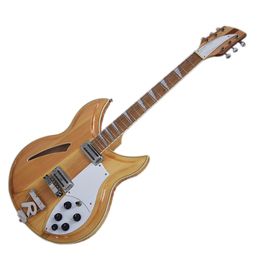 Factory Outlet-6 Strings Natural Wood Colour Semi-hollow Electric Guitar,Rosewood Fingerboard