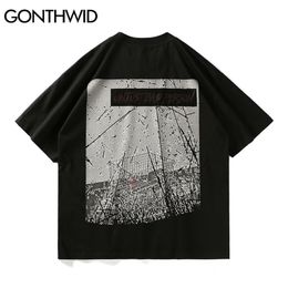 T-Shirts Streetwear Hip Hop Landscape Poster Tees Shirts Harajuku Casual Loose Short Sleeve Tshirts Tops 210602