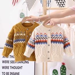 Baby Boys Cardigan Sweater Autumn Spring Knitted Cardigan Wave Sweater Baby Clothes Toddler Cable-knit Sweater Kids Coat EY09212 Y1024