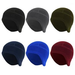 Outdoor Hats Winter Warm Cycling Fleece Ear Protection Cap Liner Skiing Beanie Men Women Windproof Sports Running Ski