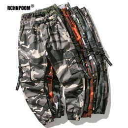 2022 New Cargo Hip Hop Pants Men Casual Multi-Pocket Joggers Ribbons Harem Streetwear Trousers Sweatpants Big Size Men Pants G220224