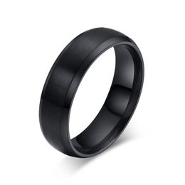 Wedding Rings Mens 6MM Band Stainless Steel Ring Men Jewellery Engagement Figure Comfort Fit Bevelled Edges Black Blue Gold Colour