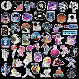 50Pcs-Pack Space Explore Astronaut Vinyl Sticker Waterproof Stickers for Bottle Laptops Car Planner Scrapbook Phone Macbook Wardrobe Wall Toys Organizer Decal