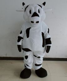 Halloween white dairy cow Mascot Costume Customization Cartoon animal Anime theme character Christmas Fancy Party Dress Carnival Unisex Adults Outfit