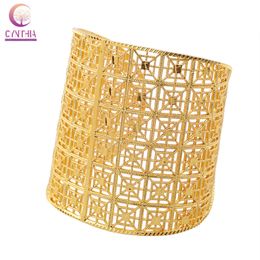 New Dubai Cuff Bracelets for Women/Men Gold Colour Bangles/Bracelet African Wedding Bridal Banquet Gifts