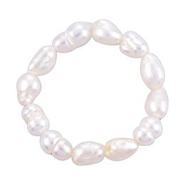 Multi Beaded Pearl Rings Natural Freshwater Pearl Geometric Rings for Women Continuous Circle Minimalist Ring 2021 Easter Gift