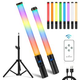 RGB LED Handhold Light Stick Wand Colourful Fill Light with Tripod Stand Photographic Lighting 3000-6500K Flash Speedlight