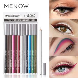 12pcs/lot MENOW Moisturising Care Waterproof Lasting Eyeliner Lip Pencil Durable Colour Eye Make Up