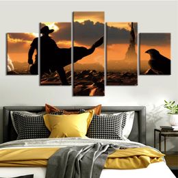 accessories pictures UK - Paintings No Framed Canvas 5Pcs The Dark Tower Movie Pictures Wall Art Posters Home Decor Accessories Living Room Decoration