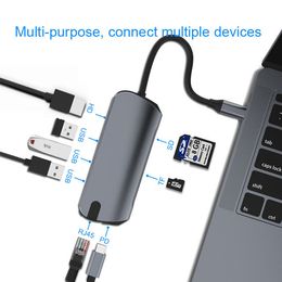 USB Stations HUB 13 IN 1 Adapter to HD-compatible 3.5mmAudio SD TF VGA RJ45 USB3.0 Type c Docking station