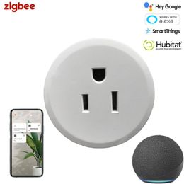 -Smart Power Plugs ZigBee Socket US Plug Switch è compatibile con Alexa, Echo Plus, Smartthings Hub, SONOFF Bridge, Ewelink, MQAND HA