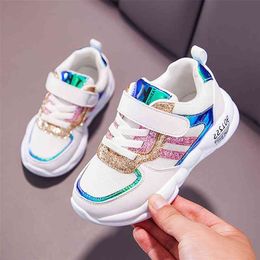 Sequins Sneakers Spring Autumn Girls Kid Shoes Children Boys Soft Outdoor Shoes Sport Casual Sneakers Girl Shoes For Kids 26-37 210329