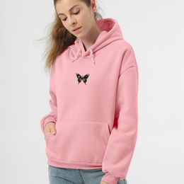 Butterfly Hoodie Aesthetic Clothes Oversized Cartoon Sweatshirt Long Sleeve Pocket Pullover Kpop Fashion Sweetshirt For Girls Women's Hoodie