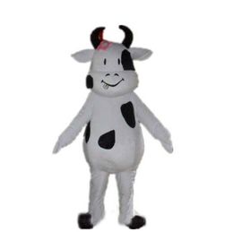 Performance white dairy cow Mascot Costume Halloween Christmas Fancy Party Cartoon Character Outfit Suit Adult Women Men Dress Animal Carnival Unisex Adults