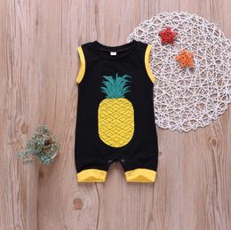 Baby Boy Clothes Cartoon Pineapple Printed Infant Girl Rompers Summer Sleeveless Jumpsuits Newborn Climbing Clothes Baby Clothing BT4017