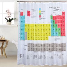 Periodic Table of Elements Shower Curtain Chemical Form Digital Printing Waterproof Shower Curtain Bathroom Products 210609
