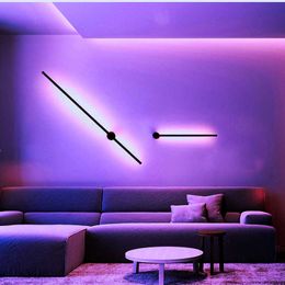 Modern Colourful Led Wall Lamp With Remote Control Rgb Night Lights For Home Decor Sconce Apply Office Kitchen Fixture Decoration 210724