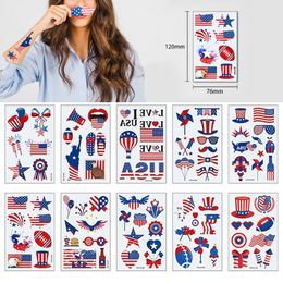 American flag Tattoos Independence Day Disposable Face Arm Makeup Stickers Temporary Body Art United States Convient