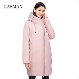 GASMAN Thick down parkas women's winter jacket hooded Fashion brand women coat Female quality Mid-length warm coats 007 211216