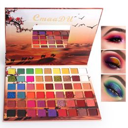 CmaaDU 54 Colors Metallic Glitter Satin Matte Eyeshadow Foundation Makeup Eye Shadow Palette Cosmetics Waterproof Easy To Wear