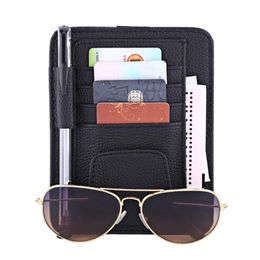 Car Organiser Auto Sun Visor Pouch Bag Card Storage Glasses Holder Clip