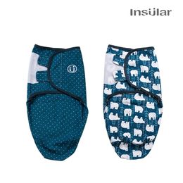 Insular 2 pcs/set Baby Sleeping Bag borns Infant Cotton Knit Swaddles Wrap Blankets Sleep Sack For 0-7 Months 211023