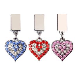 Dog Collars With Diamond Heart Bell Lovely Cat Collar rhinestone Heart-shaped Pendant accessories Puppy Kitten Neacklace ZZE5407