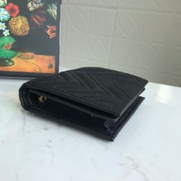 Luxury designer Marmont Wallet Case Top Quality Fashion Women Coin Purse Pouch Quilted Leather Mini Short Wallets Main Credit Card265H