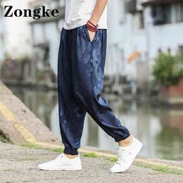 Zongke Ankle-Length Dragon Print Men Pants Work Chinese Size 5XL Sweat Pants For Men Fashion Leggings 2022 Spring New Arrivals Y220308