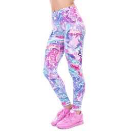 Zohra Spring Fashion Women Legins Exotic Purple Flowers Printing Legging Elegant Cosy High Waist Woman Leggings 211215