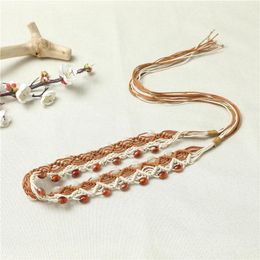 Belts AZ-95Women's Belt Fashion Woven Handmade Ladies Waistband Ethnic Wind Female Dress Strap Decoration Girls Skirt