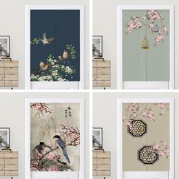 Curtain & Drapes Chinese Flower And Bird Door Living Room Doorway Bedroom Kitchen Toilet Decoration Half Feng Shui