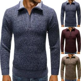 2022 плотный пуловер 
 Мужские толстовки для толстовки Мужчины отворачивают половину на молнии свитер Толстая термальная трикотажная толстая тонкая толстовка пуловер