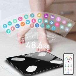 Weight Scale Body Fat Floor Scale Smart Wireless Digital Bathroom Body Composition Analyzer With Smartphone App Bluetooth H1229