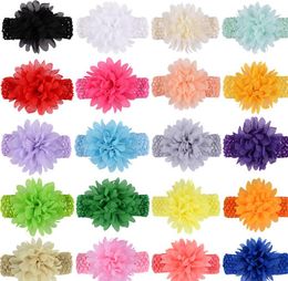 2021 Baby Head Wrap Chiffon Flowers Newborn Infant Soft Headbands Hair Accessories for Girls Kids Toddler Childrens Christmas Gift