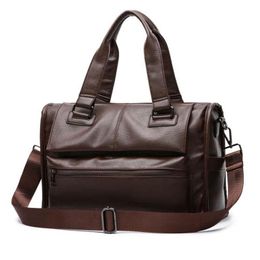 Duffel Bags 2021 Arrival Leather Travel For Men Large Capacity Portable Male Shoulder Men's Handbags Vintage Duffle
