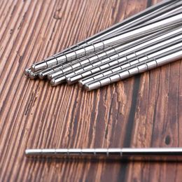 Chopsticks 2/3/5 Pair Stainless Steel Reusable Sticks Portable Non-slip Home Tableware Kitchen Accessories