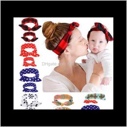 Item Sweet Cute Elastic Bowknot Plaid Polka Dots Flowers Baby + Mom Parent-Child Headbands Headwear Hair Hoops Hairband Atkxc Xnrio