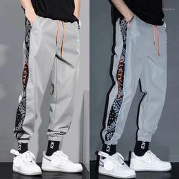 Men's Pants Autumn Luminous Cashew Flower Bandana Striped Casual Trousers Loose Oversize Sports Hiphop Pant 2022