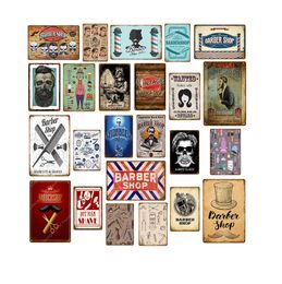 Vintage Barber Shop Tin Signs Hair Style tattoo Metal Poster Plate Cafe Bar College Dorm Decoration Plaque Home Wall Decor