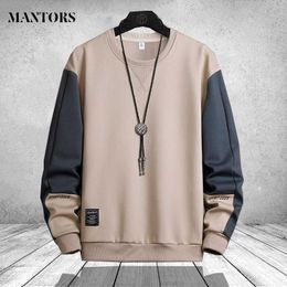 Men's Hoodies Fashion Men Patchwork Sweatshirt O Neck Brand Clothing Male Harajuku Streetwear Hip Hop Oversize Hoodie Sportswear 210927